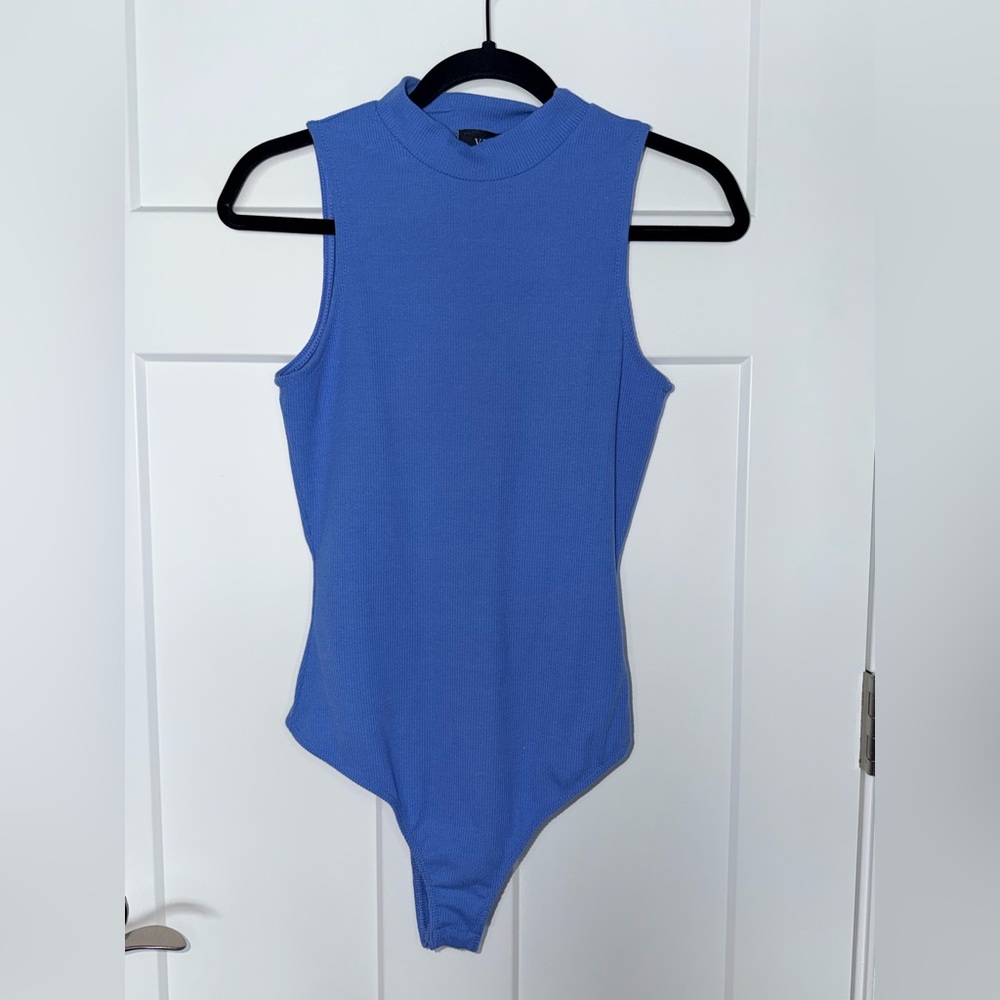 Vici Marlowe Ribbed Back Cutout Bodysuit - Blue